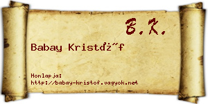Babay Kristóf névjegykártya