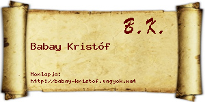 Babay Kristóf névjegykártya
