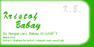 kristof babay business card